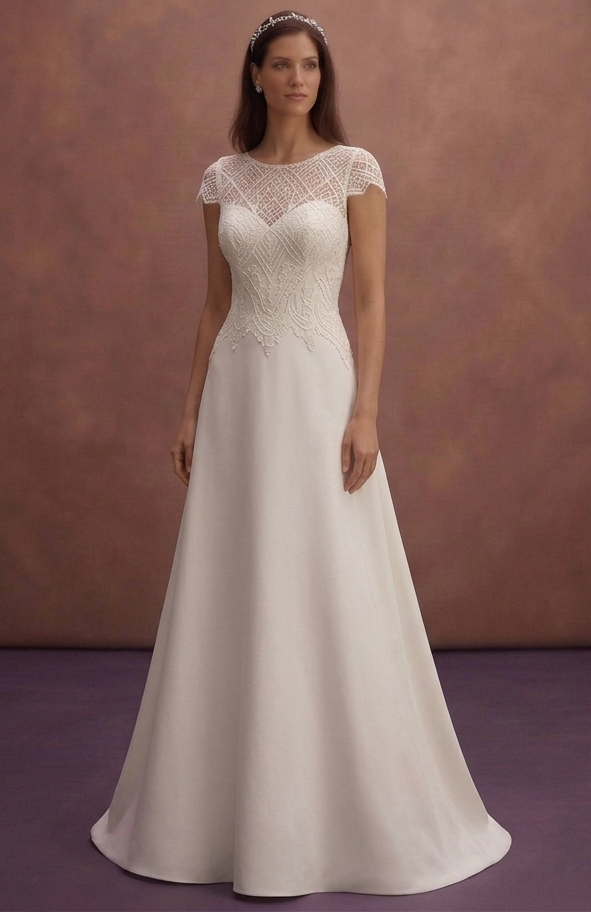 Cap Sleeve Wedding Dresses with Classic Beauty
