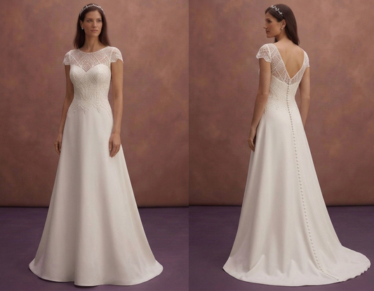 Cap Sleeve Wedding Dresses with Classic Beauty