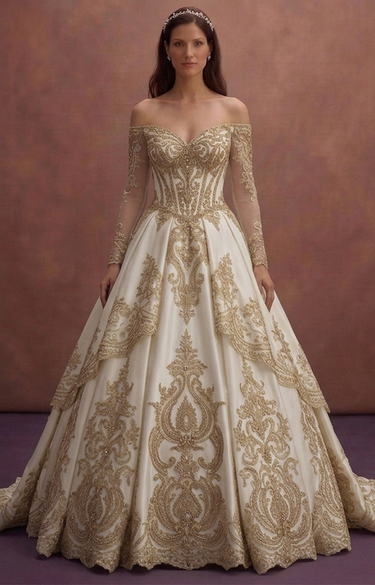 Castle Wedding Dresses with Cathedral Trains