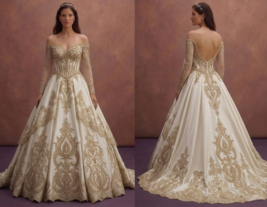 Castle Wedding Dresses with Cathedral Trains