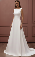 Casual White Wedding Dress Simple Long Floor Length Sundress