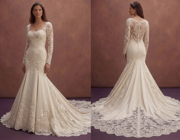 Cathedral Train Wedding Dresses with Luxury Lace