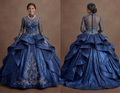 Celestial Blue Quinceañera Dress with Star-Patterned Mesh