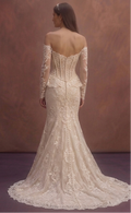 Champagne Lace Wedding Dress with Structured Corset Bodice