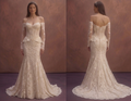 Champagne Lace Wedding Dress with Structured Corset Bodice
