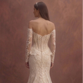 Champagne Lace Wedding Dress with Structured Corset Bodice
