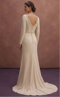 Champagne Minimal Wedding Dress with Straight Elegant Cut