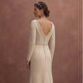 Champagne Minimal Wedding Dress with Straight Elegant Cut