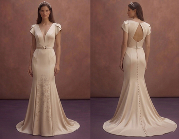 Champagne Sheath Wedding Dress with Modern Minimal Finish
