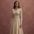 Champagne Silk Wedding Dresses with Sophisticated Style