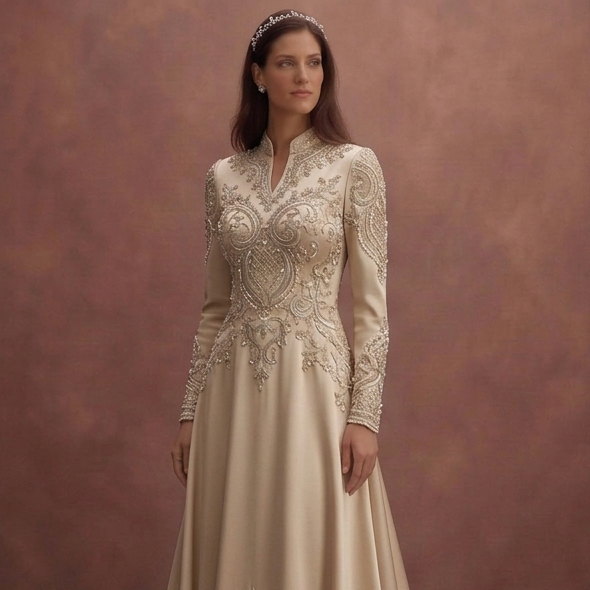 Champagne Silk Wedding Dresses with Sophisticated Style