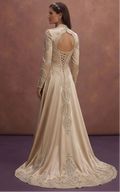 Champagne Silk Wedding Dresses with Sophisticated Style