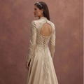 Champagne Silk Wedding Dresses with Sophisticated Style