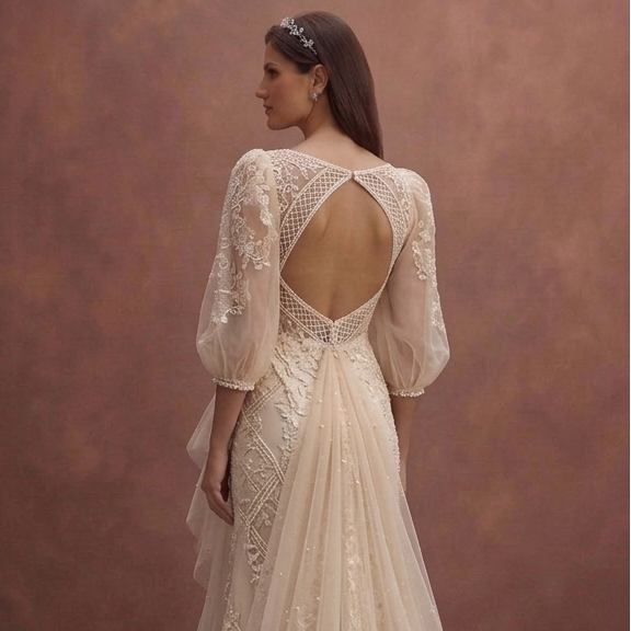 Champagne Wedding Dresses with Soft Luxury