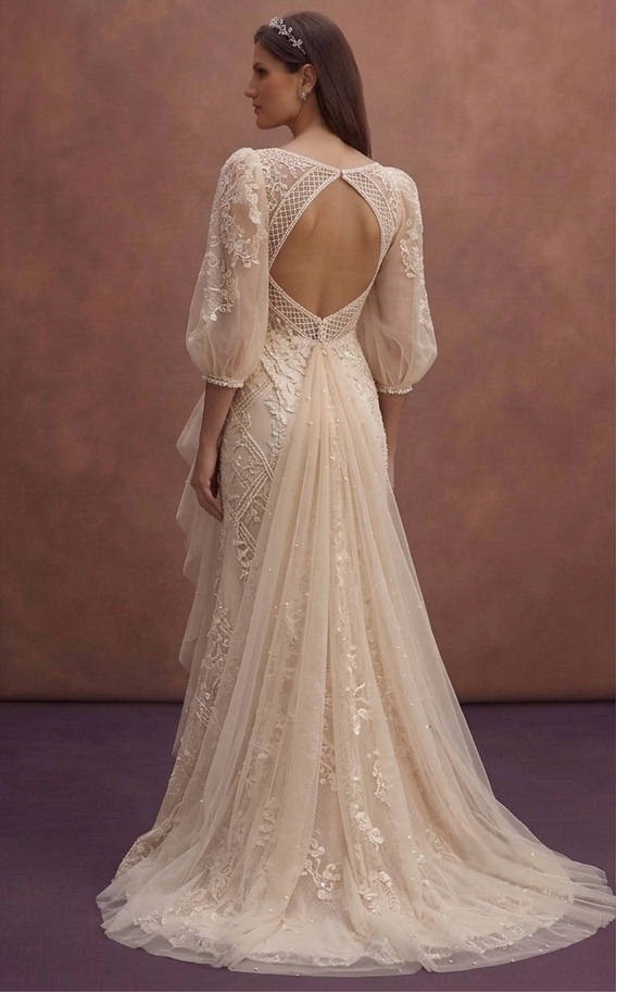 Champagne Wedding Dresses with Soft Luxury