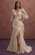 Champagne Wedding Dresses with Soft Luxury