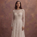 Chantilly Lace Bridal Gowns with Delicate Beauty