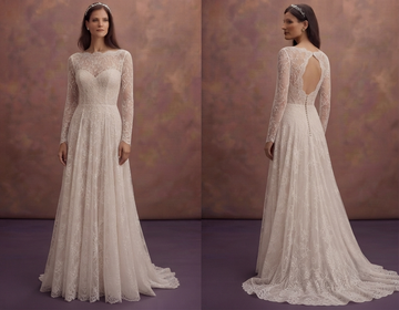 Chantilly Lace Bridal Gowns with Delicate Beauty
