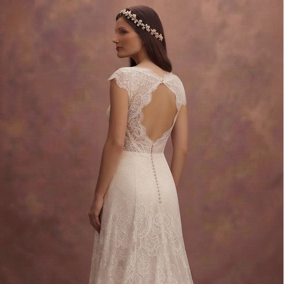 Chantilly Lace Wedding Dresses with Vintage Charm