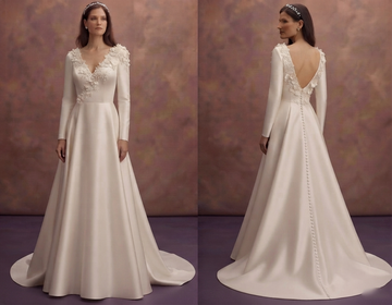 Chapel Length Wedding Dresses with Satin Finish
