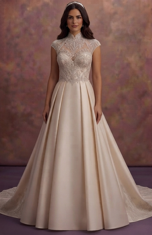 Chapel Train Wedding Dresses with Elegant Details