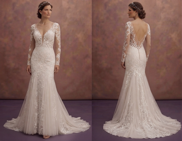 Chapel Train Wedding Dresses with Elegant Lace
