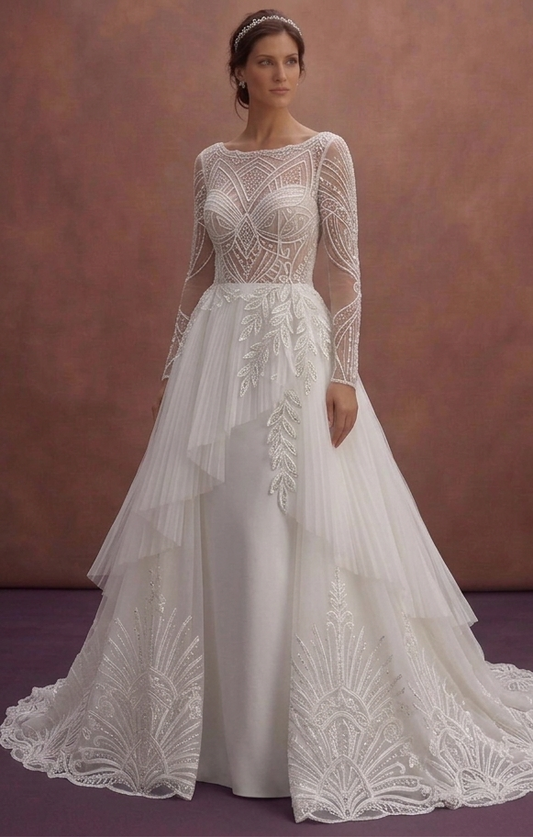 Chapel Train Wedding Dresses with Timeless Beauty