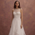 Chapel Wedding Dresses with Soft Chiffon Layers