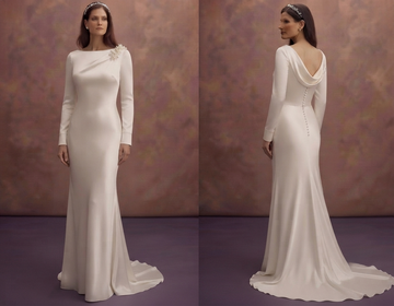 Charmeuse Sheath Wedding Dresses with Luxurious Shine