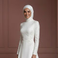 Cheap Hijab Wedding Dress Elegant Modest Bridal Muslim
