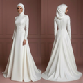 Cheap Hijab Wedding Dress Elegant Modest Bridal Muslim