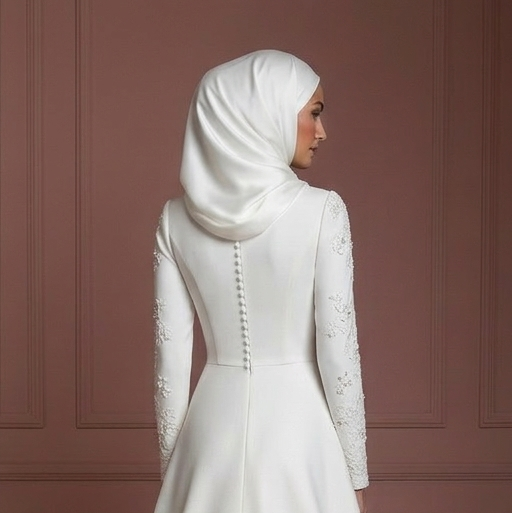Cheap Hijab Wedding Dress Elegant Modest Bridal Muslim