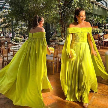 Vintage turquesas vestidos de graduación cuello barco mangas largas tipo capa fruncido A-Line hasta el suelo vestidos de fiesta vestidos de noche