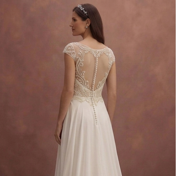 Chiffon A-Line Wedding Dresses with Flowing Beauty