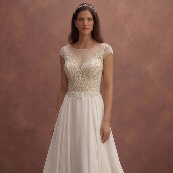 Chiffon A-Line Wedding Dresses with Flowing Beauty