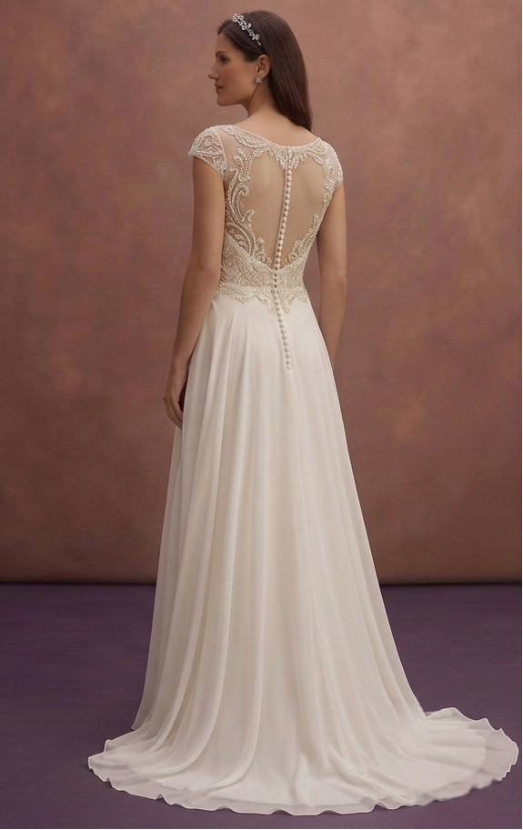 Chiffon A-Line Wedding Dresses with Flowing Beauty