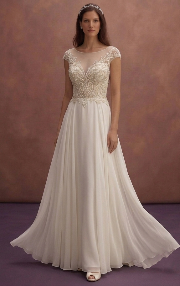 Chiffon A-Line Wedding Dresses with Flowing Beauty