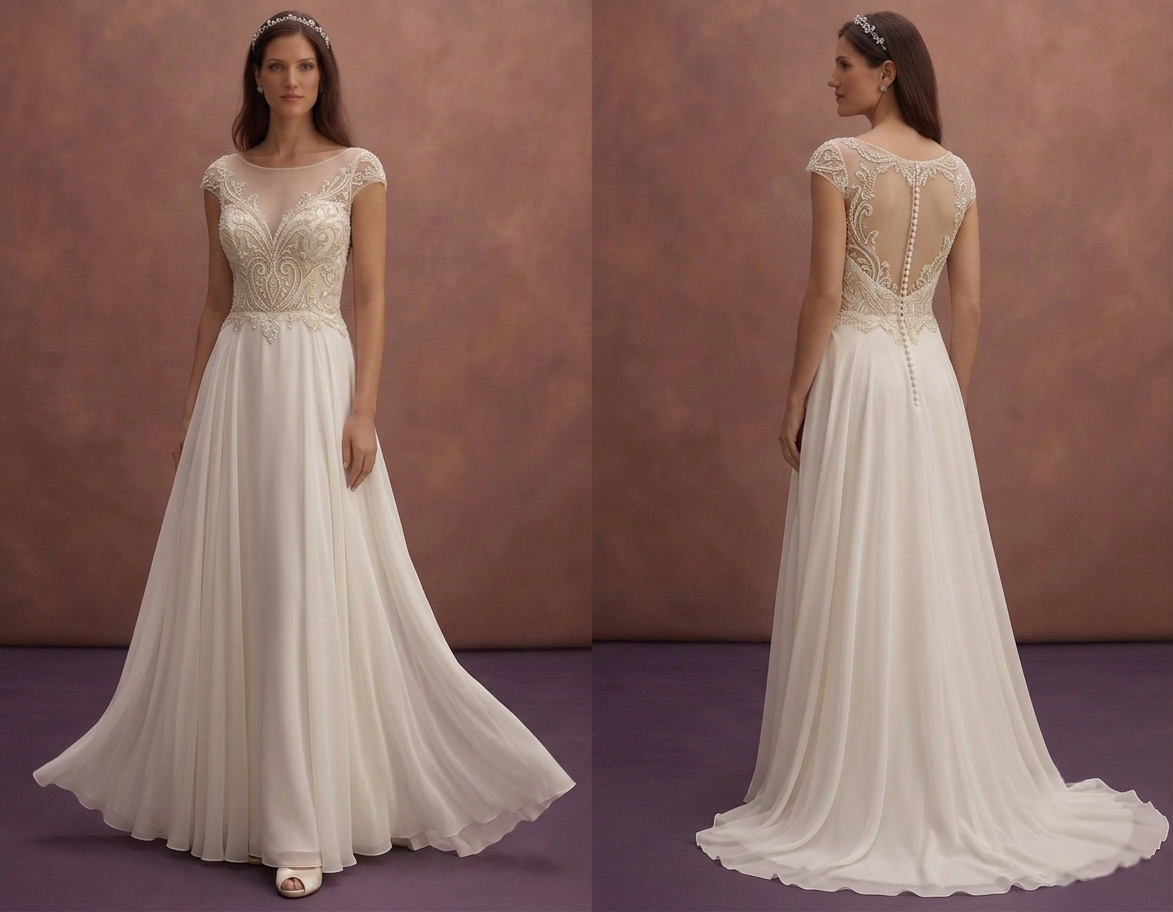 Chiffon A-Line Wedding Dresses with Flowing Beauty