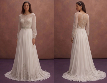 Chiffon Empire Waist Wedding Dresses with Flowing Beauty
