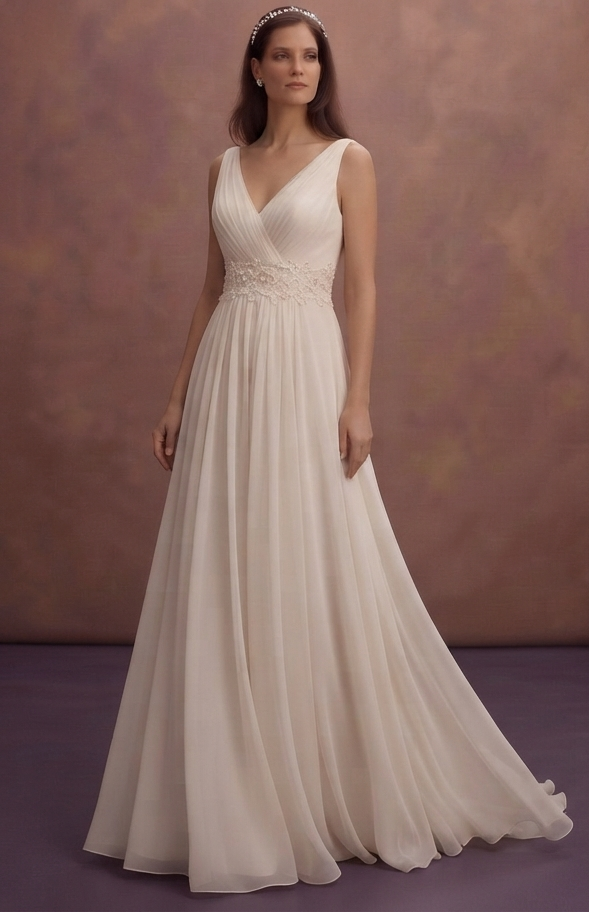 Chiffon Empire Wedding Dresses with Romantic Flow