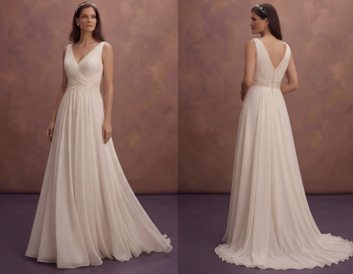 Chiffon Empire Wedding Dresses with Romantic Flow