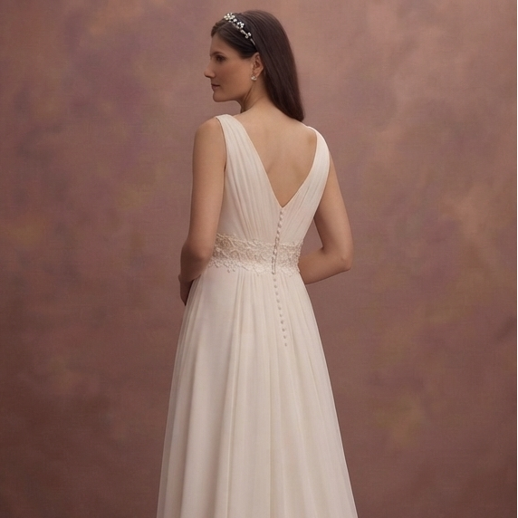 Chiffon Empire Wedding Dresses with Romantic Flow