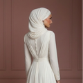 Chiffon Flowing Muslim Bridal Gown with Hijab – Perfect for Walima Wedding Dress