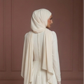 Chiffon Long Sleeve Wedding Dress – Soft Ivory Hijab Outfit Muslim