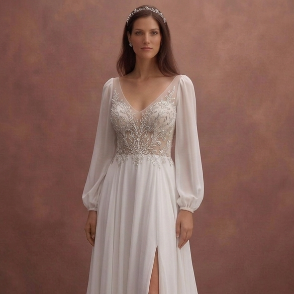 Chiffon Wedding Dresses with Flowing Silhouettes
