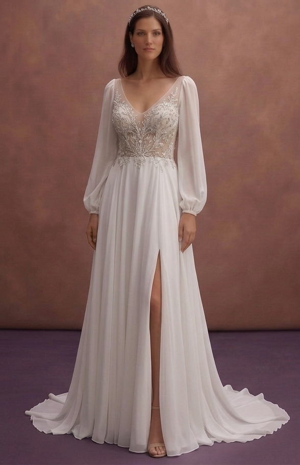 Chiffon Wedding Dresses with Flowing Silhouettes