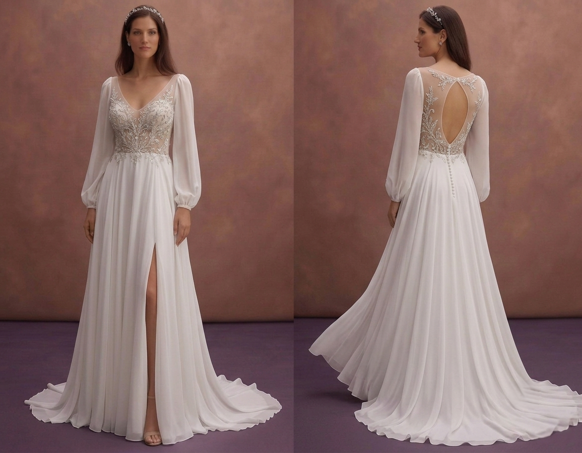 Chiffon Wedding Dresses with Flowing Silhouettes
