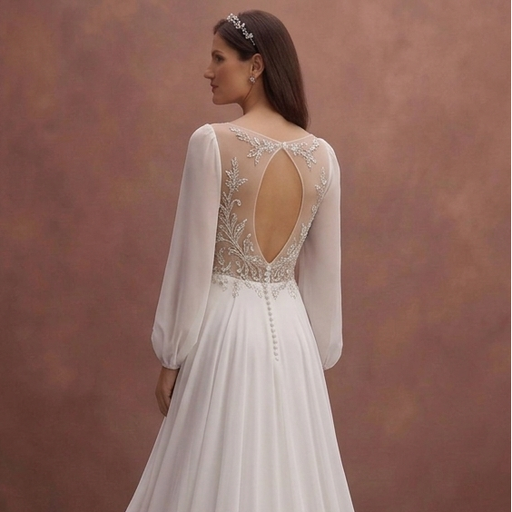 Chiffon Wedding Dresses with Flowing Silhouettes