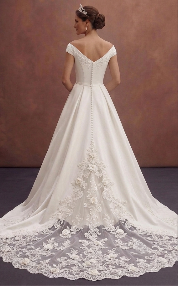 Classic Bridal Gowns with Cathedral Train Elegance