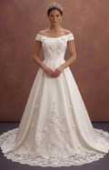 Classic Bridal Gowns with Cathedral Train Elegance